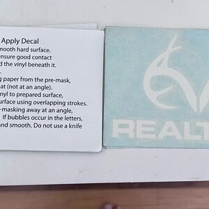 Set of 4 RealTree White Decal Window Stickers NEW ❤️